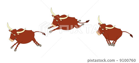 bull running - Stock Illustration [9100760] - PIXTA