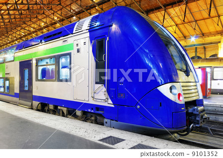 Modern Fast Passenger Train at the station. Modern Fast Passenger Train at the station. 9101352