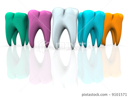 Colorful Teeth - Stock Illustration [9101571] - PIXTA