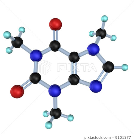 Molecule Caffeine 9101577