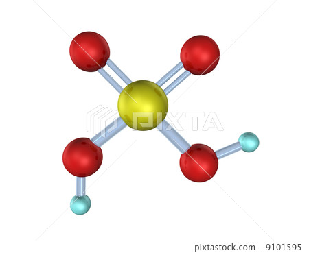 Molecule Sulfuric Acid 3D 9101595