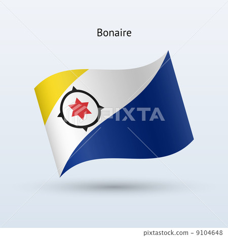 Bonaire flag waving form. Vector illustration. 9104648
