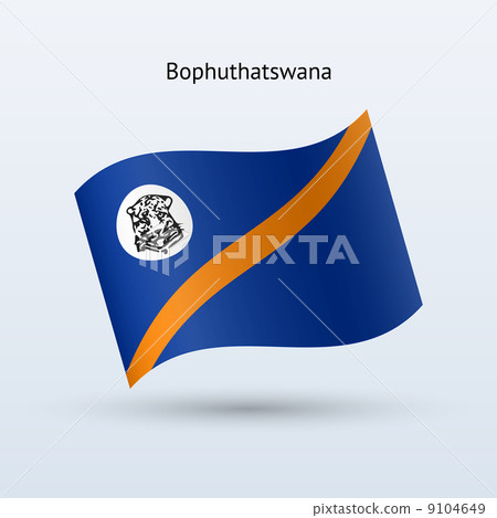 Bophuthatswana flag waving form. Bophuthatswana flag waving form. 9104649