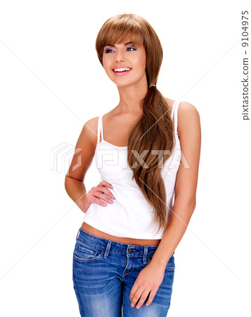 smiling beautiful indian woman with long  hair 9104975