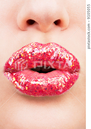 beautiful female lips with shiny red gloss lipstick beautiful female lips with shiny red gloss lipstick 9105055