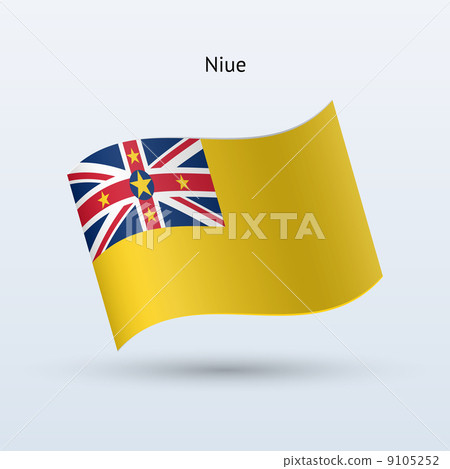 Niue flag waving form. Vector illustration. 9105252
