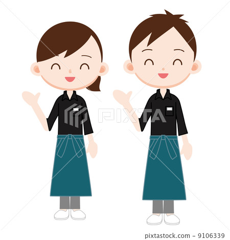 食品店職員黑色襯衫·綠色圍裙 食品店職員黑色襯衫·綠色圍裙 9106339