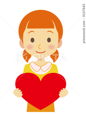 Twin tail maiden with heart 9107685