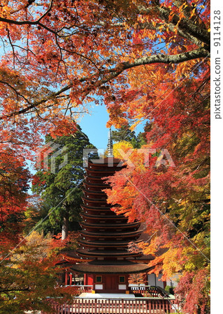 Shogiyama Shrine Ten Three Story Towers in the Autumn 9114128