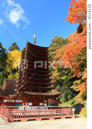 Shogiyama Shrine Ten Three Story Towers in the Autumn 9114129