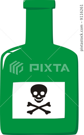 Bottle with poison and label a skull and crossbones Bottle with poison and label a skull and crossbones 9116261