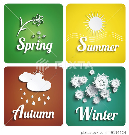 Seasons flat design - Stock Illustration [9116324] - PIXTA