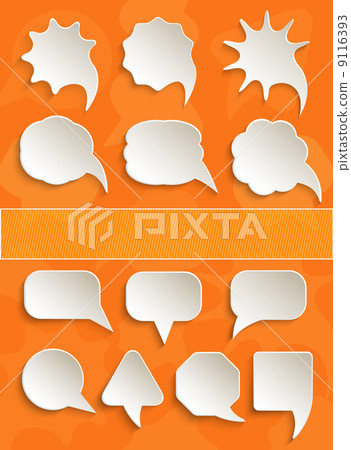 Abstract White Speech Bubbles Set - Stock Illustration [9116393] - PIXTA