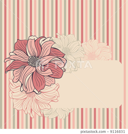 Greeting card with hand-drawn flowers Greeting card with hand-drawn flowers 9116831