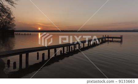 sunset at lake Starnberg 9133663