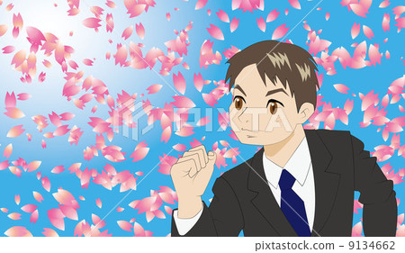 New employees and cherry blossoms 9134662