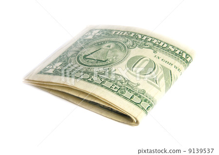 Folded US dollar bills isolated Folded US dollar bills isolated 9139537