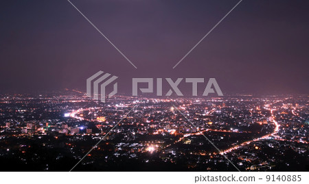 Chiang Mai city view at nigh, Thailand 9140885