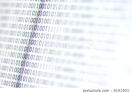 0,1, binary code on LED computer monitor 9141003
