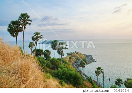 Phromthep cape viewpoint with blue sky Phuket,Thailand 9141014