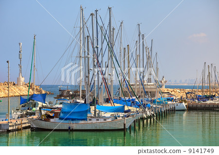 Yachts and marina on Mediterranean sea. 9141749