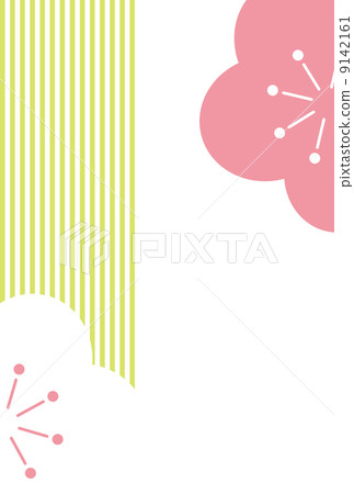 New Year's cardinal background Japanese style flower design 9142161