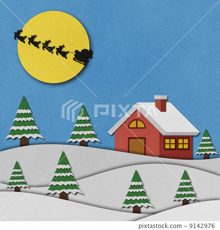 Christmas night with santa recycled papercraft. 9142976