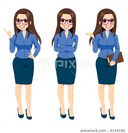 Businesswoman With Glasses Gestures 9144180