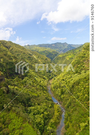 Hawaii Kauai Island Hanapepe Valley Aerial photograph 9146760