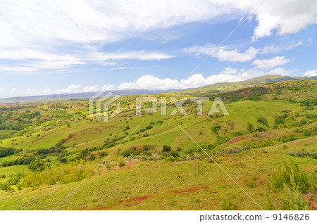 Hawaii Kauai Island Inland View Scenic Prairie 9146826