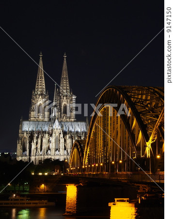 Germany Cologne Cathedral night view 9147150