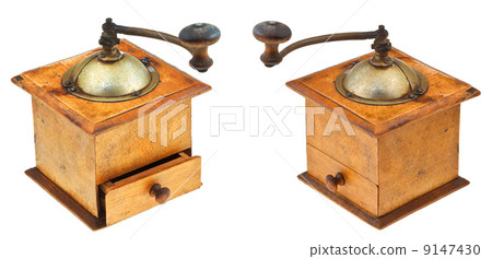 vintage wooden manual coffee mill 9147430
