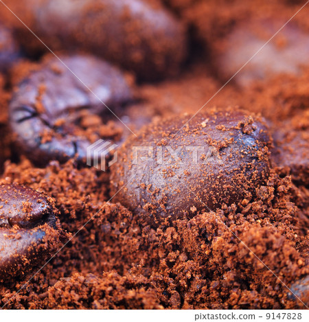ground and roasted coffee beans ground and roasted coffee beans 9147828