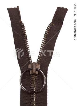 metallic brown zip fastener close up 9148035