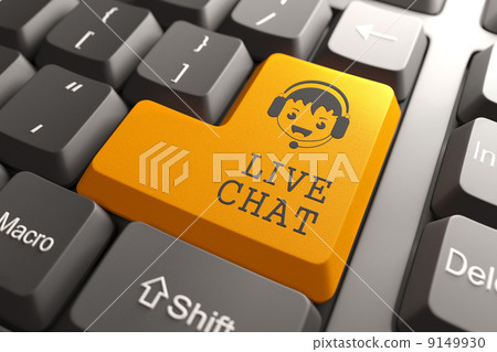 Live Chat on Orange Keyboard Button. Live Chat on Orange Keyboard Button. 9149930