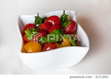 Fresh tomato salad with basil and garlic Fresh tomato salad with basil and garlic 9151992