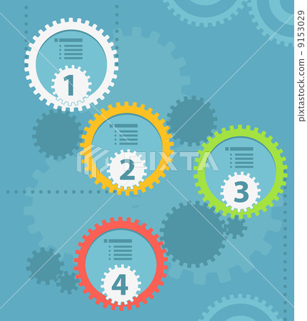 Flat design gear abstract background - Stock Illustration [9153029] - PIXTA