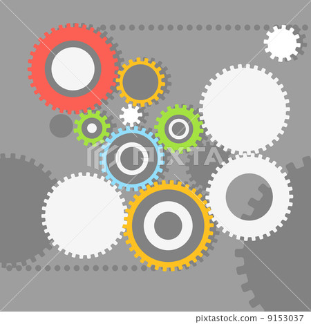 Flat design gear abstract background - Stock Illustration [9153037] - PIXTA