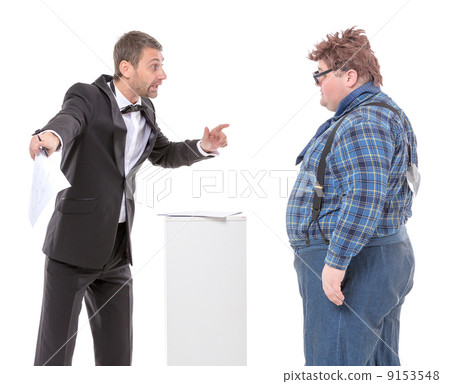 Elegant man arguing with a country yokel Elegant man arguing with a country yokel 9153548