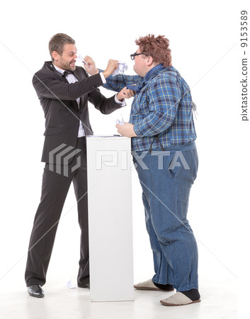 Two men resorting to fisticuffs Two men resorting to fisticuffs 9153589