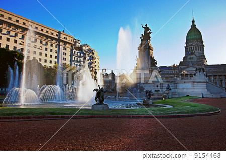 Building of Congress and the fountain in Buenos Aires, Argentina Building of Congress and the fountain in Buenos Aires, Argentina 9154468