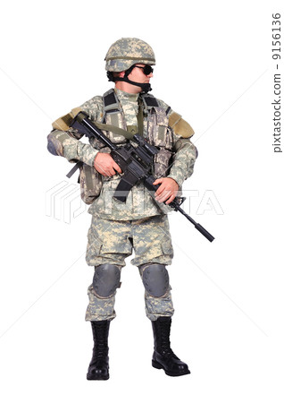soldier with assault rifle 9156136