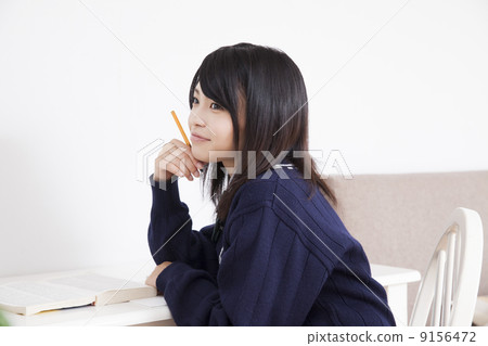 High school girl studying at home High school girl studying at home 9156472