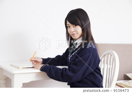 High school girl studying at home High school girl studying at home 9156473