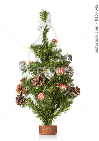 Decorated christmas fir tree isolated on white Decorated christmas fir tree isolated on white 9157042