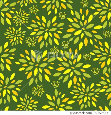 Flower Leaves Seamless Pattern Background Vector Illustration 9157314