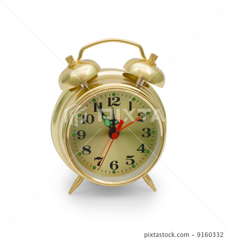 alarm clock gold isolated alarm clock gold isolated 9160332