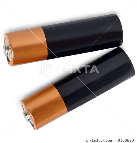 battery two isolated on white background battery two isolated on white background 9160620