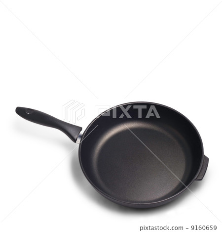 black kitchen pan isolated on white background 9160659