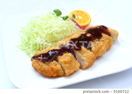 豬肉炸肉排豬肉炸肉排豬肉炸肉排日本人白色背景 9160722
